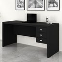 Ver imagem 1 de Escrivaninha Mesa para Escritório com 3 Gavetas Me4113 Tecnomobili Preto