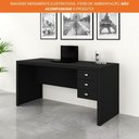 Ver imagem 7 de Escrivaninha Mesa para Escritório com 3 Gavetas Me4113 Tecnomobili Preto