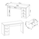 Ver imagem 4 de Escrivaninha Mesa para Escritório com 3 Gavetas Me4113 Tecnomobili Preto