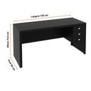 Ver imagem 3 de Escrivaninha Mesa para Escritório com 3 Gavetas Me4113 Tecnomobili Preto