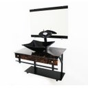 Ver imagem 2 de GABINETE DE VIDRO 60CM APX COM CUBA QUADRADA - MÁRMORE IMPERADOR