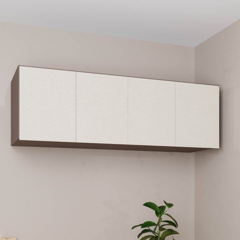 Módulo Ponte Queen para Guarda Roupa 100% MDF 4 Portas Orion CabeCasa MadeiraOriginals Marrom/Mocha/Linho