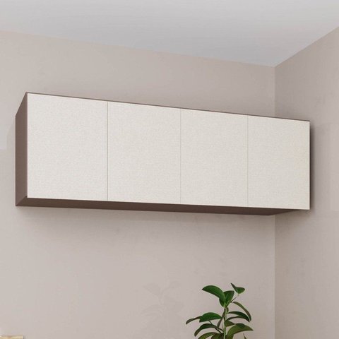 Módulo Planejado Ponte Queen Guarda Roupa 100% MDF 4 Portas Orion CabeCasa MadeiraOriginals Marrom
