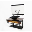 Ver imagem 3 de GABINETE DE VIDRO 60CM APX COM CUBA QUADRADA - MADEIRA RÚSTICA