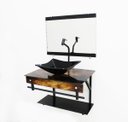 Ver imagem 3 de GABINETE DE VIDRO 60CM APX COM CUBA QUADRADA - MADEIRA RÚSTICA