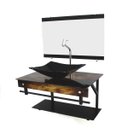 Ver imagem 2 de GABINETE DE VIDRO 60CM APX COM CUBA QUADRADA - MADEIRA RÚSTICA