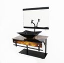 Ver imagem 3 de GABINETE DE VIDRO 60CM APX COM CUBA RETANGULAR - MADEIRA RÚSTICA