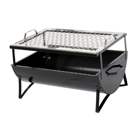 Churrasqueira Praia Campo Aço Carbono e Grelha AB 44x30x24cm Duralar F043GOM