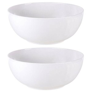Conjunto 2 Saladeiras Porcelana Branca 24cm Tramontina Maria Augusta Salada Sobremesa Buffet