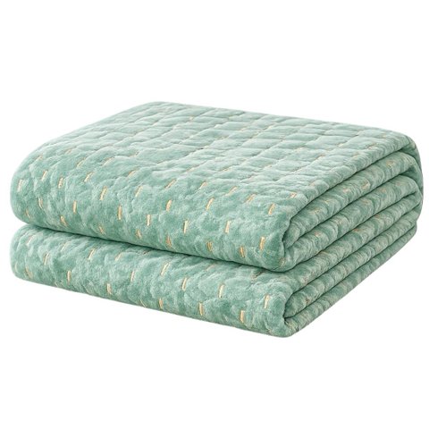 Cobertor Manta Fio de Ouro Casal 190x210 Toque Macio Luxo Decorativa Verde