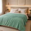 Ver imagem 4 de Cobertor Manta Fio de Ouro Casal 190x210 Toque Macio Luxo Decorativa Verde