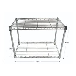 Estante de Aço Cromado com 2 Prateleiras Rack Aramado 1007 - 2
