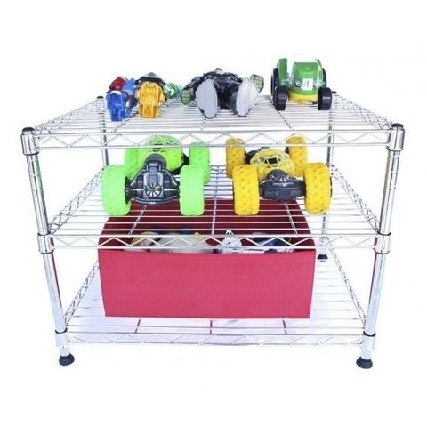 Estante de Aço Cromado com 3 Prateleiras Rack Aramado 1032