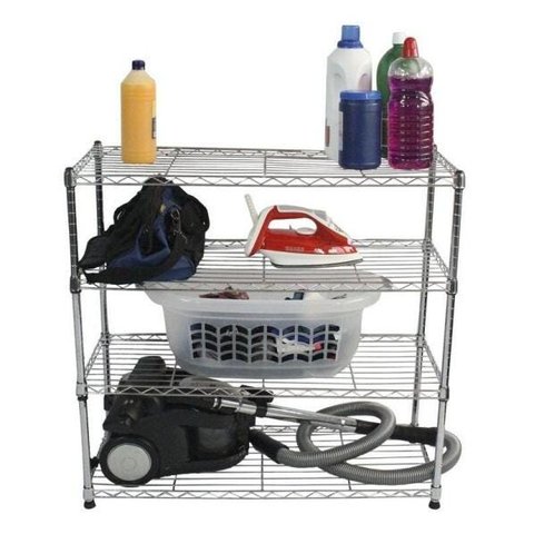 Estante de Aço Cromado com 4 Prateleiras Rack Aramado 1016