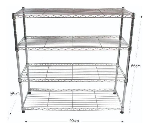 Estante de Aço Cromado com 4 Prateleiras Rack Aramado 1016 - 2