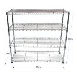 Estante de Aço Cromado com 4 Prateleiras Rack Aramado 1016 - 2