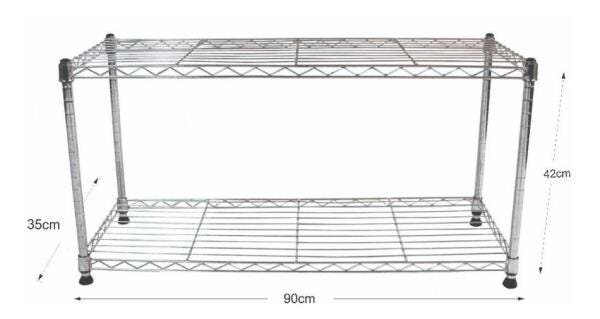 Estante de Aço Cromado com 2 Prateleiras Rack Aramado 1013 - 2