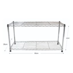 Estante de Aço Cromado com 2 Prateleiras Rack Aramado 1013 - 2