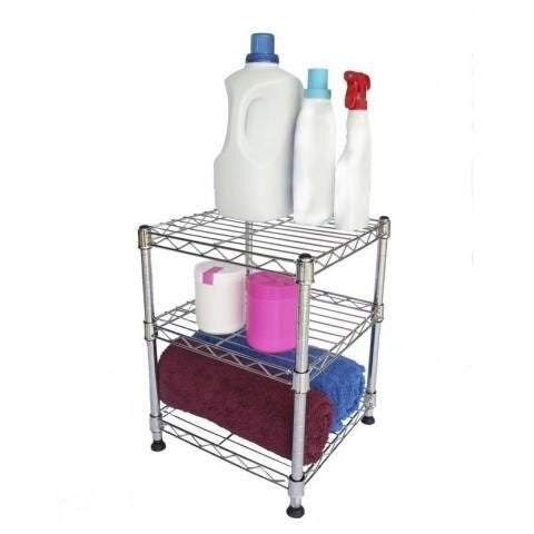 Estante de Aço Cromado com 3 Prateleiras Rack Aramado 1002