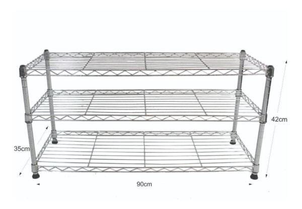 Estante de Aço Cromado com 3 Prateleiras Rack Aramado 1014 - 2