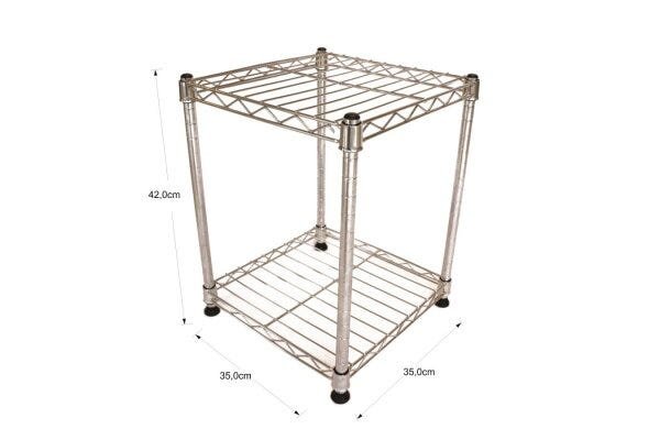 Estante de Aço Cromado com 2 Prateleiras Rack Aramado 1001 - 2