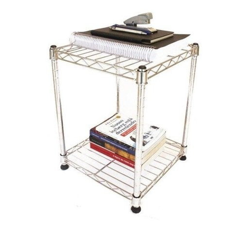 Estante de Aço Cromado com 2 Prateleiras Rack Aramado 1001
