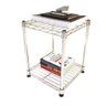 Estante de Aço Cromado com 2 Prateleiras Rack Aramado 1001 - 1