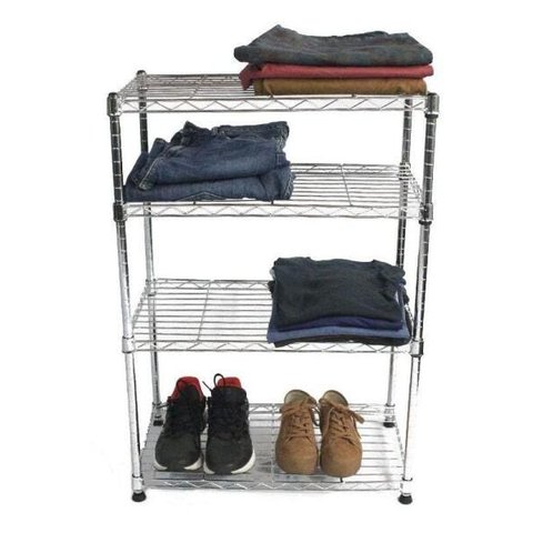 Estante de Aço Cromado com 4 Prateleiras Rack Aramado 1010