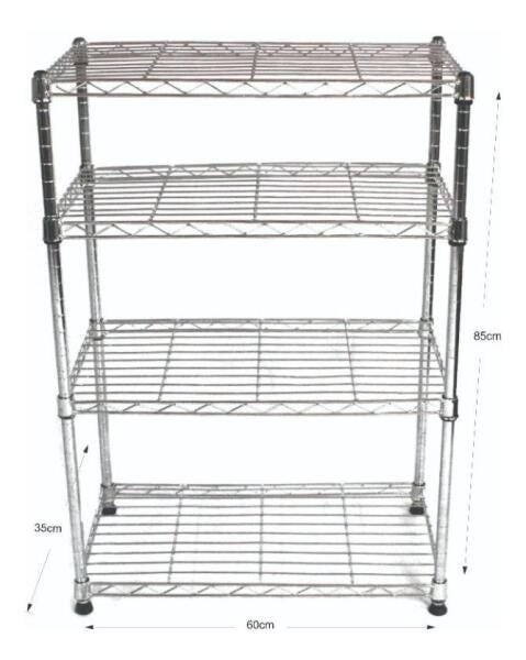 Estante de Aço Cromado com 4 Prateleiras Rack Aramado 1010 - 2