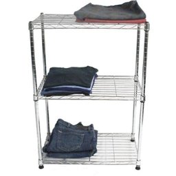 Estante de Aço Cromado com 3 Prateleiras Rack Aramado 1009 - 1