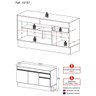 Balcão Cozinha Gabinete Pia 150cm com Rodapé 3 Portas 1 Gaveta Veneza Multimóveis V2107 Preto/branco - 3