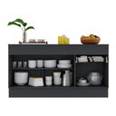 Ver imagem 4 de Balcão Cozinha Gabinete Pia 150cm com Rodapé 3 Portas 1 Gaveta Veneza Multimóveis V2107 Preto/branco