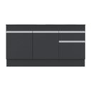 Ver imagem 5 de Balcão Cozinha Gabinete Pia 150cm com Rodapé 3 Portas 1 Gaveta Veneza Multimóveis V2107 Preto/branco