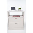 Ver imagem 1 de Mesa de Cabeceira 60cm de Altura Off White com 2 Gavetas Enviamos Montado