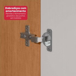 Guarda-roupa Casal 100% Mdf 8 Portas Easy Glow com Espelhos Amendoa Clean/off White - 7