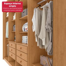 Guarda-roupa Casal 100% Mdf 8 Portas Easy Glow com Espelhos Amendoa Clean/off White - 5