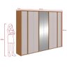 Guarda-roupa Casal 100% Mdf 8 Portas Easy Glow com Espelhos Amendoa Clean/off White - 4