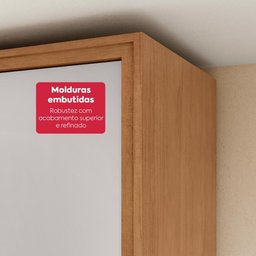 Guarda-roupa Casal 100% Mdf 8 Portas Easy Glow com Espelhos Amendoa Clean/off White - 8