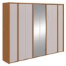 Guarda-roupa Casal 100% Mdf 8 Portas Easy Glow com Espelhos Amendoa Clean/off White - 2