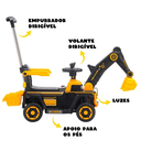 Ver imagem 2 de Retroescavadeira Trator Elétrico Infantil 6v Musical Luz Som até 30kg