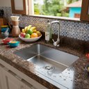 Ver imagem 5 de Kit Cuba Gourmet Cozinha 50x40 Inox 304 Prata com Torneira Parede 2 Saídas Brinovar
