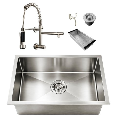 Kit Cuba Gourmet Cozinha 50x40 Inox 304 Prata com Torneira Parede 2 Saídas Brinovar