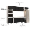 Ver imagem 5 de Armário de Cozinha Modulada 5 Peças Cp16 Balcão Branco-preto - Lumil