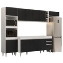 Ver imagem 1 de Armário de Cozinha Modulada 5 Peças Cp16 Balcão Branco-preto - Lumil
