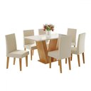 Ver imagem 2 de Mesa de Jantar 6 Lugares Franca Mel/off White/veludo Pastel - Viero Móveis