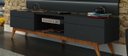 Ver imagem 2 de Rack para Sala Retrô Preto 2 Gavetas 180cm - Imcal Móveis