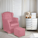 Ver imagem 2 de Puff e Poltrona Amamentação Balanço Quarto Baby Suede Rosa Barbie - Incasa Decor