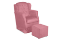 Ver imagem 1 de Puff e Poltrona Amamentação Balanço Quarto Baby Suede Rosa Barbie - Incasa Decor