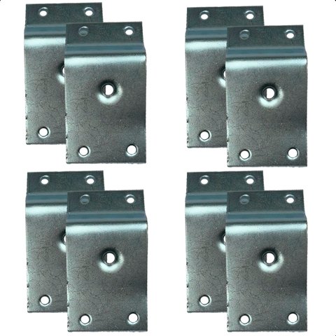 Kit 8 Chapinha Chapa Base Pés Palito Inclinada Metal Zincado Rosca 5/16 - Arkell