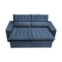 Ver imagem 5 de Sofá Retrátil e Reclinável Cama Inbox Slim 1,50M Tecido Suede Velusoft Azul
